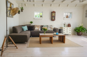 warm toned living room
